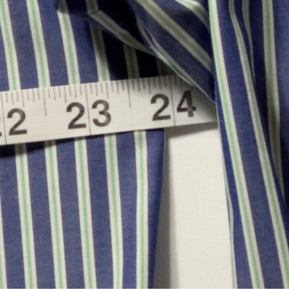 Lauren Ralph Lauren Mens Dress Shirt Size 16.5 Blue Striped ~ Excellent - Picture 3 of 10